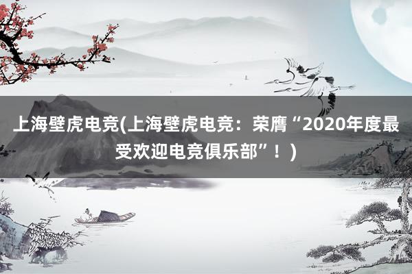 上海壁虎电竞(上海壁虎电竞：荣膺“2020年度最受欢迎电竞俱乐部”！)