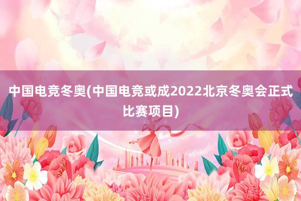 中国电竞冬奥(中国电竞或成2022北京冬奥会正式比赛项目)