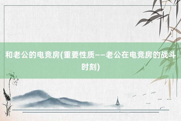 和老公的电竞房(重要性质——老公在电竞房的战斗时刻)