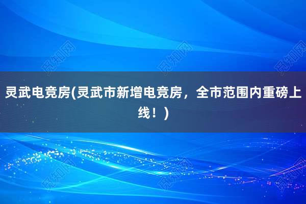 灵武电竞房(灵武市新增电竞房，全市范围内重磅上线！)