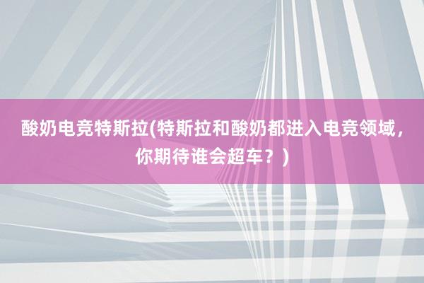 酸奶电竞特斯拉(特斯拉和酸奶都进入电竞领域，你期待谁会超车？)