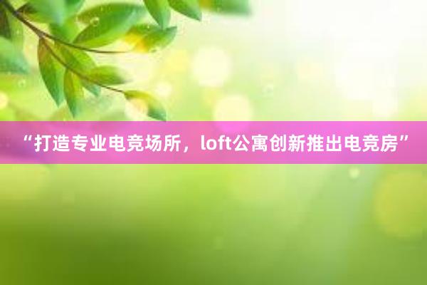 “打造专业电竞场所，loft公寓创新推出电竞房”