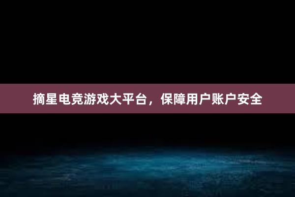 摘星电竞游戏大平台，保障用户账户安全