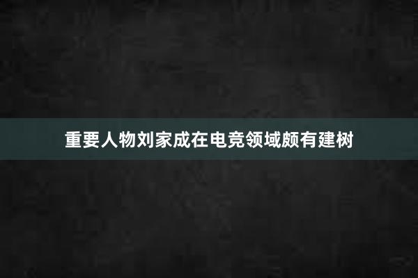 重要人物刘家成在电竞领域颇有建树